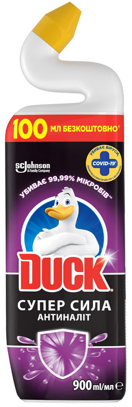 Засіб для чищення унітазів DUCK супер сила антиналіт 900мл